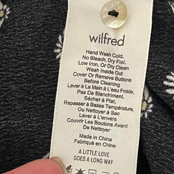 Wilfred Aritzia Small Black Daisy Floral Gallery Long Sleeve Button Front Midi… - Picture 6 of 7